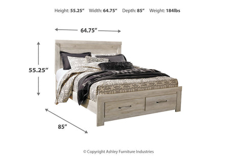 Bellaby Whitewash Queen Storage Platform Bed by Ashley at Eve Furniture