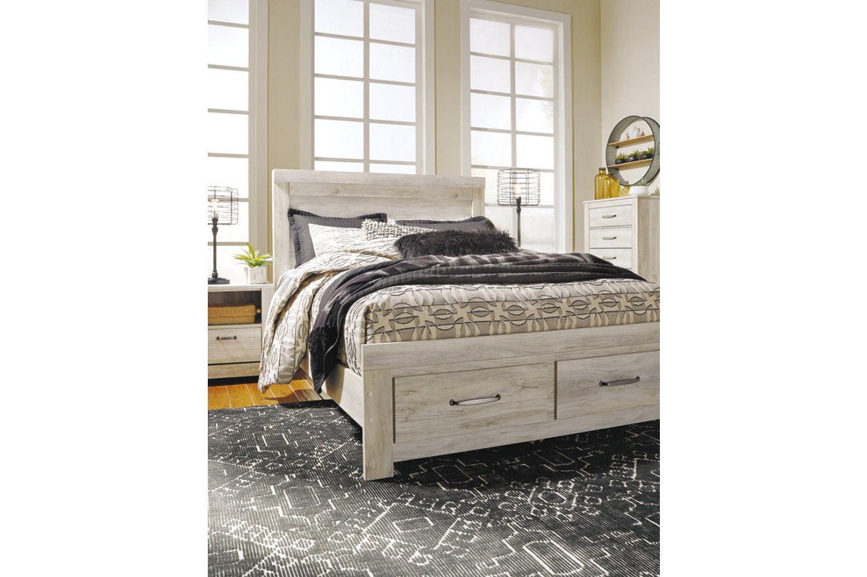 Bellaby Whitewash Queen Storage Platform Bed by Ashley at Eve Furniture