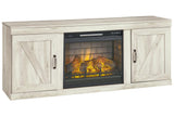 Bellaby Whitewash TV Stand with Electric Fireplace by Ashley at Eve Furniture