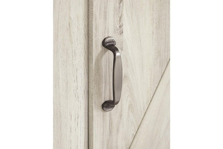 Bellaby Whitewash 4-Piece Entertainment Center with Electric Fireplace by Ashley at Eve Furniture