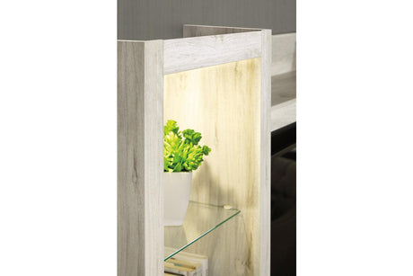 Bellaby Whitewash 4-Piece Entertainment Center with Electric Fireplace by Ashley at Eve Furniture