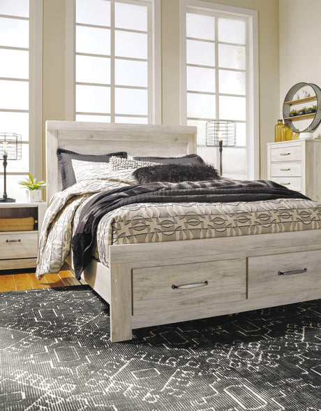 Bellaby Whitewash Footboard Storage Platform Bedroom Set by Ashley at Eve Furniture