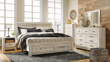 Bellaby Whitewash Footboard Storage Platform Bedroom Set by Ashley at Eve Furniture