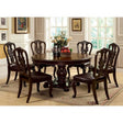 Bellagio Brown Cherry Leather 7-Piece Dining Room Set by Furniture of America at Eve Furniture