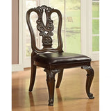 Bellagio Brown Cherry Fabric 7-Piece Dining Room Set by Furniture of America at Eve Furniture