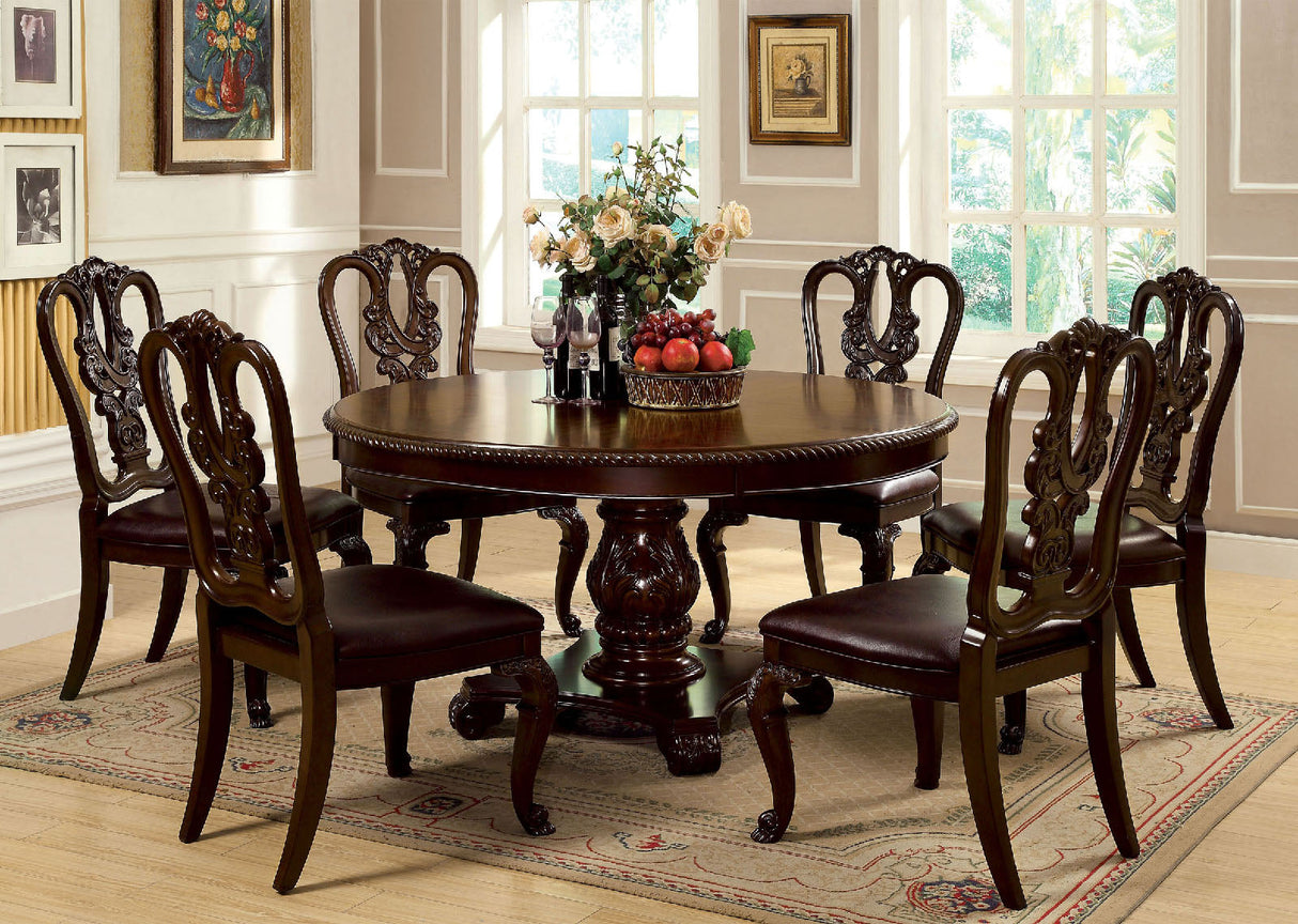 Bellagio Brown Cherry/Dark Brown Wooden Side Chair, Set of 2 by Furniture of America at Eve Furniture