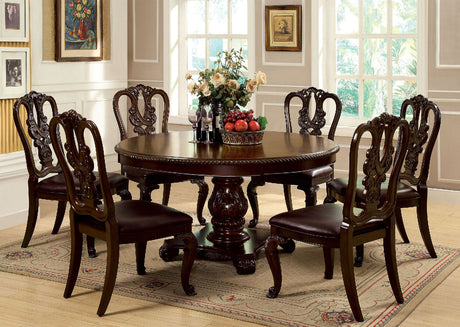 Bellagio Brown Cherry/Dark Brown Wooden Side Chair, Set of 2 by Furniture of America at Eve Furniture