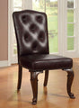 Bellagio Brown Cherry/Dark Brown Leatherette Side Chair, Set of 2 by Furniture of America at Eve Furniture