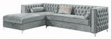 Bellaire Button-Tufted Upholstered Sectional Silver