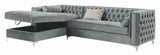 Bellaire Button-Tufted Upholstered Sectional Silver