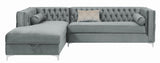 Bellaire Button-Tufted Upholstered Sectional Silver