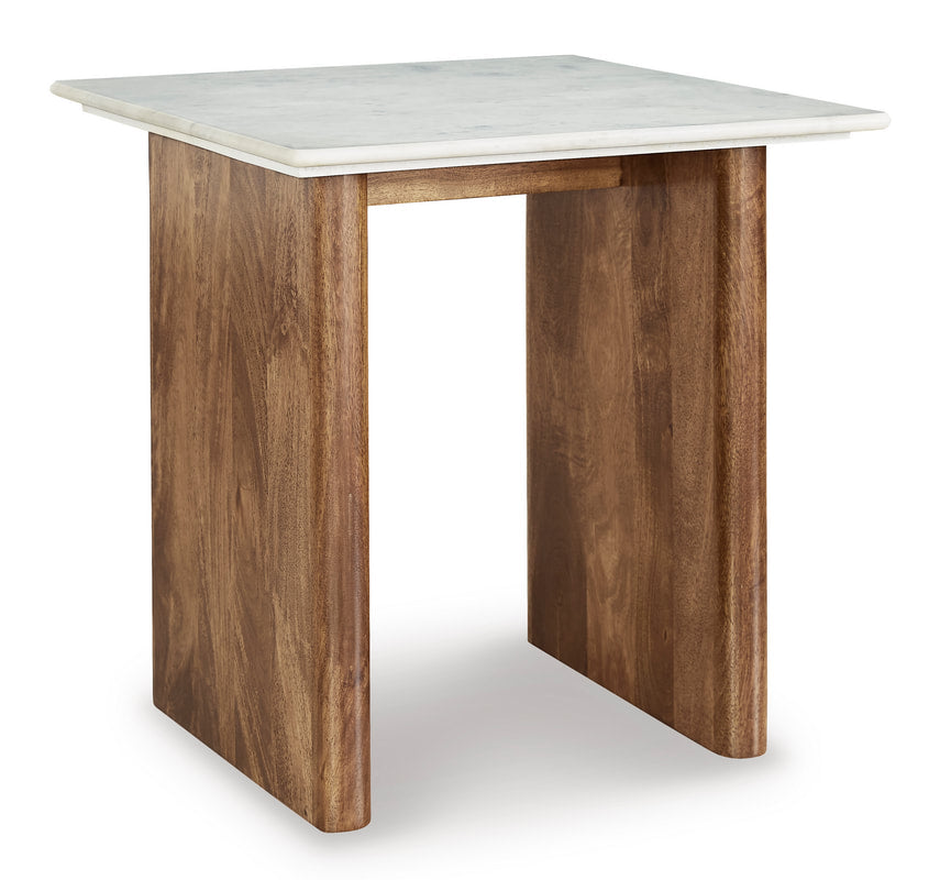 Bellamy Light Brown/White End Table