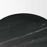 Bellancia Nero Black Marquina Marble Pedestal Side Table by Mercana at Eve Furniture
