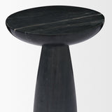 Bellancia Nero Black Marquina Marble Pedestal Side Table by Mercana at Eve Furniture