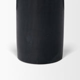 Bellancia Nero Black Marquina Marble Pedestal Side Table by Mercana at Eve Furniture