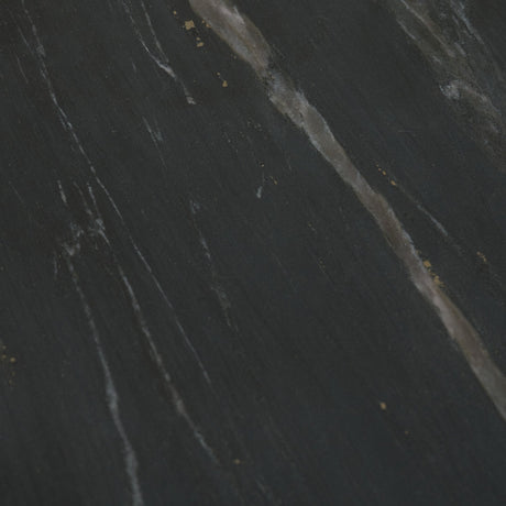 Bellancia Nero Black Marquina Marble Pedestal Side Table by Mercana at Eve Furniture
