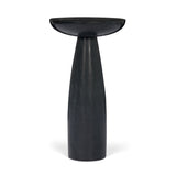 Bellancia Nero Black Marquina Marble Pedestal Side Table by Mercana at Eve Furniture