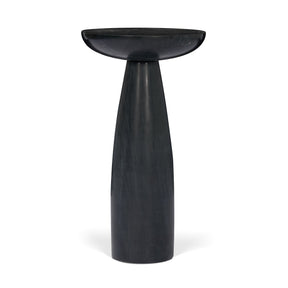 Bellancia Nero Black Marquina Marble Pedestal Side Table by Mercana at Eve Furniture