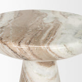 Bellancia Rosa Pink Marble Pedestal Side Table by Mercana at Eve Furniture