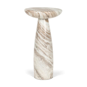 Bellancia Rosa Pink Marble Pedestal Side Table by Mercana at Eve Furniture