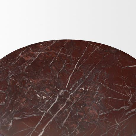 Bellancia Rosso Red Levanto Marble Pedastal Side Table by Mercana at Eve Furniture