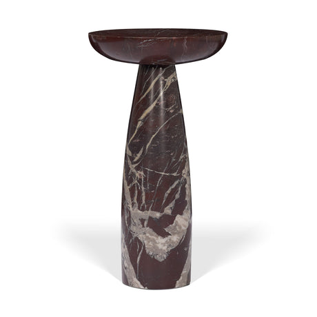 Bellancia Rosso Red Levanto Marble Pedastal Side Table by Mercana at Eve Furniture