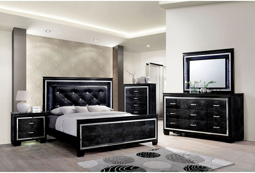Bellanova Black 5-Piece Queen Bedroom Set by Furniture of America at Eve Furniture
