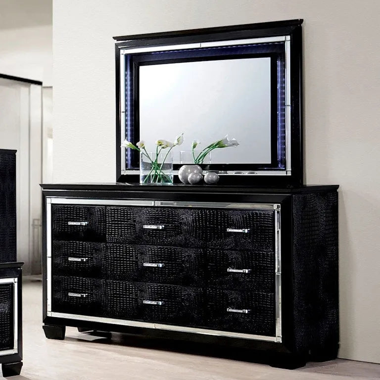 Bellanova Black 4-Piece Queen Bedroom Set by Furniture of America at Eve Furniture