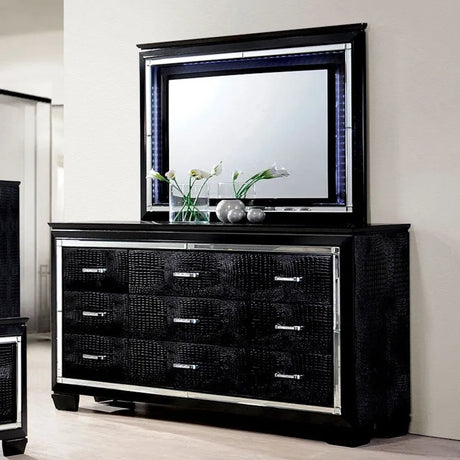 Bellanova Black 5-Piece Queen Bedroom Set by Furniture of America at Eve Furniture