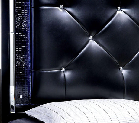 Bellanova Black LED King Bed by Furniture of America at Eve Furniture