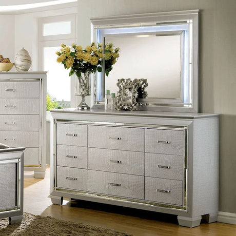 Bellanova Silver 4-Piece Queen Bedroom Set by Furniture of America at Eve Furniture
