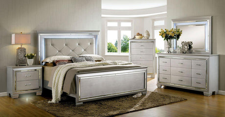 Bellanova Silver LED King Bed by Furniture of America at Eve Furniture
