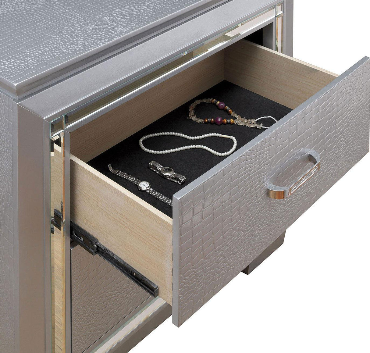 Bellanova Silver Night Stand by Furniture of America at Eve Furniture