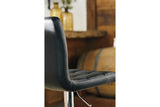 Bellatier Black/Chrome Finish Adjustable Height Barstool, Set of 2 by Ashley at Eve Furniture