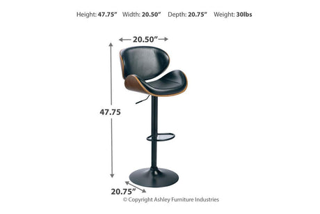 Bellatier Brown Adjustable Height Barstool by Ashley at Eve Furniture