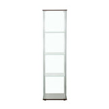 Bellatrix Cappuccino/Clear Rectangular 4-Shelf Curio Cabinet by Coaster at Eve Furniture
