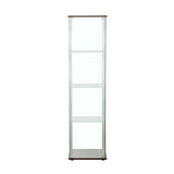 Bellatrix Cappuccino/Clear Rectangular 4-Shelf Curio Cabinet by Coaster at Eve Furniture