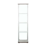 Bellatrix Cappuccino/Clear Rectangular 4-Shelf Curio Cabinet by Coaster at Eve Furniture
