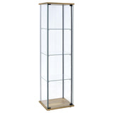Bellatrix Mango 3-shelf Clear Glass Curio Cabinet by Coaster at Eve Furniture