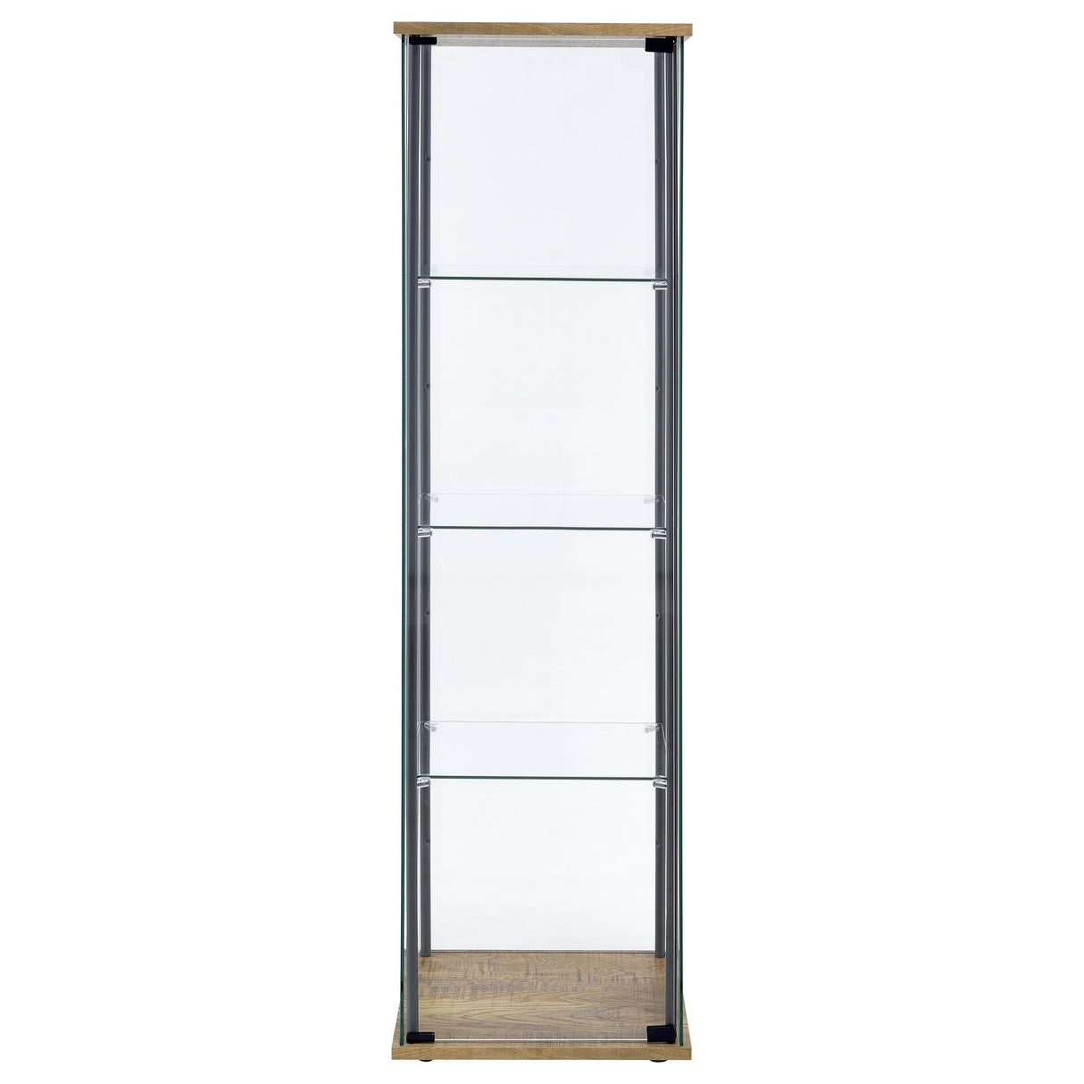 Bellatrix Mango 3-shelf Clear Glass Curio Cabinet by Coaster at Eve Furniture