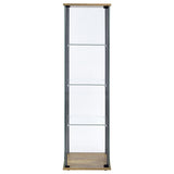 Bellatrix Mango 3-shelf Clear Glass Curio Cabinet by Coaster at Eve Furniture