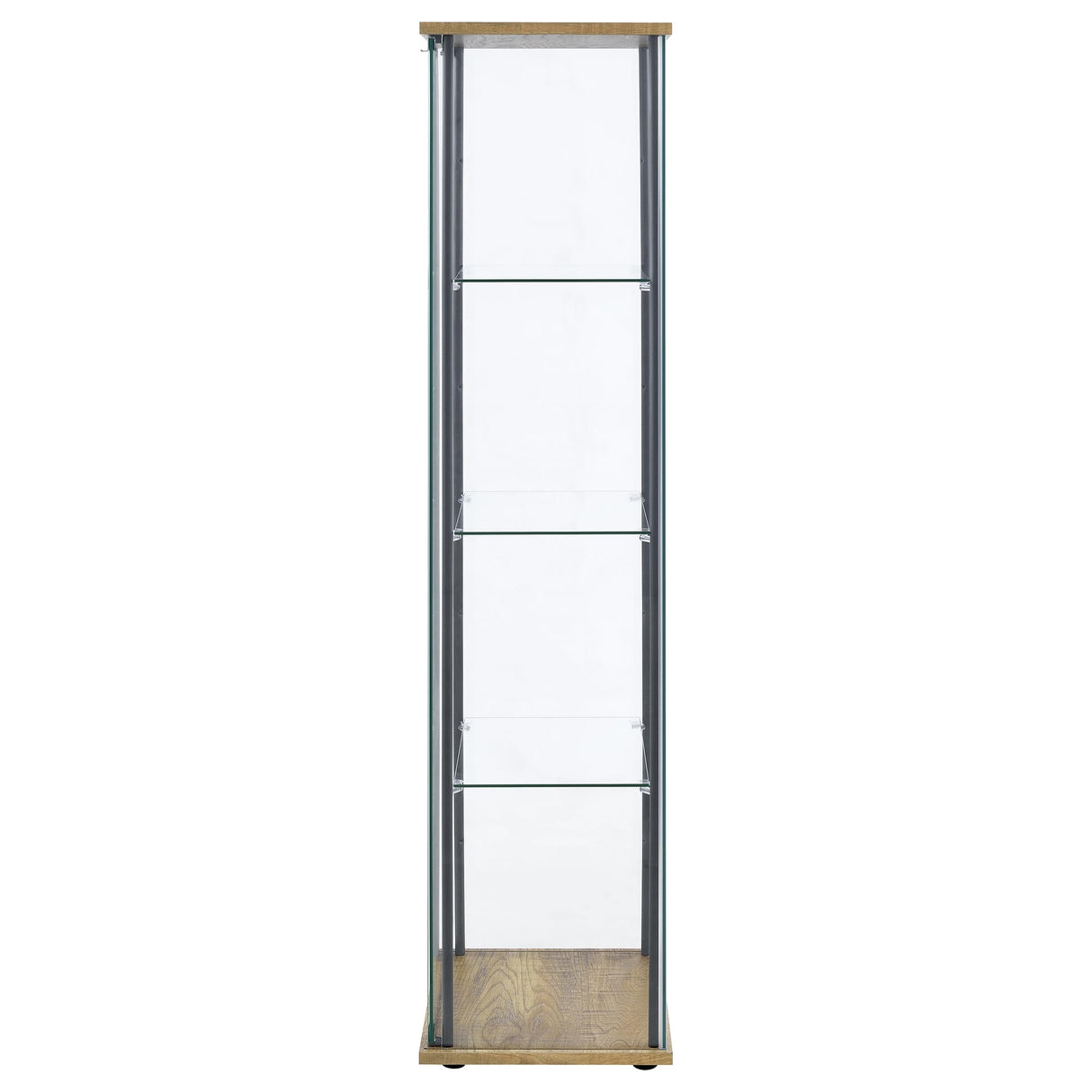 Bellatrix Mango 3-shelf Clear Glass Curio Cabinet by Coaster at Eve Furniture