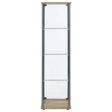 Bellatrix Mango 3-shelf Clear Glass Curio Cabinet by Coaster at Eve Furniture