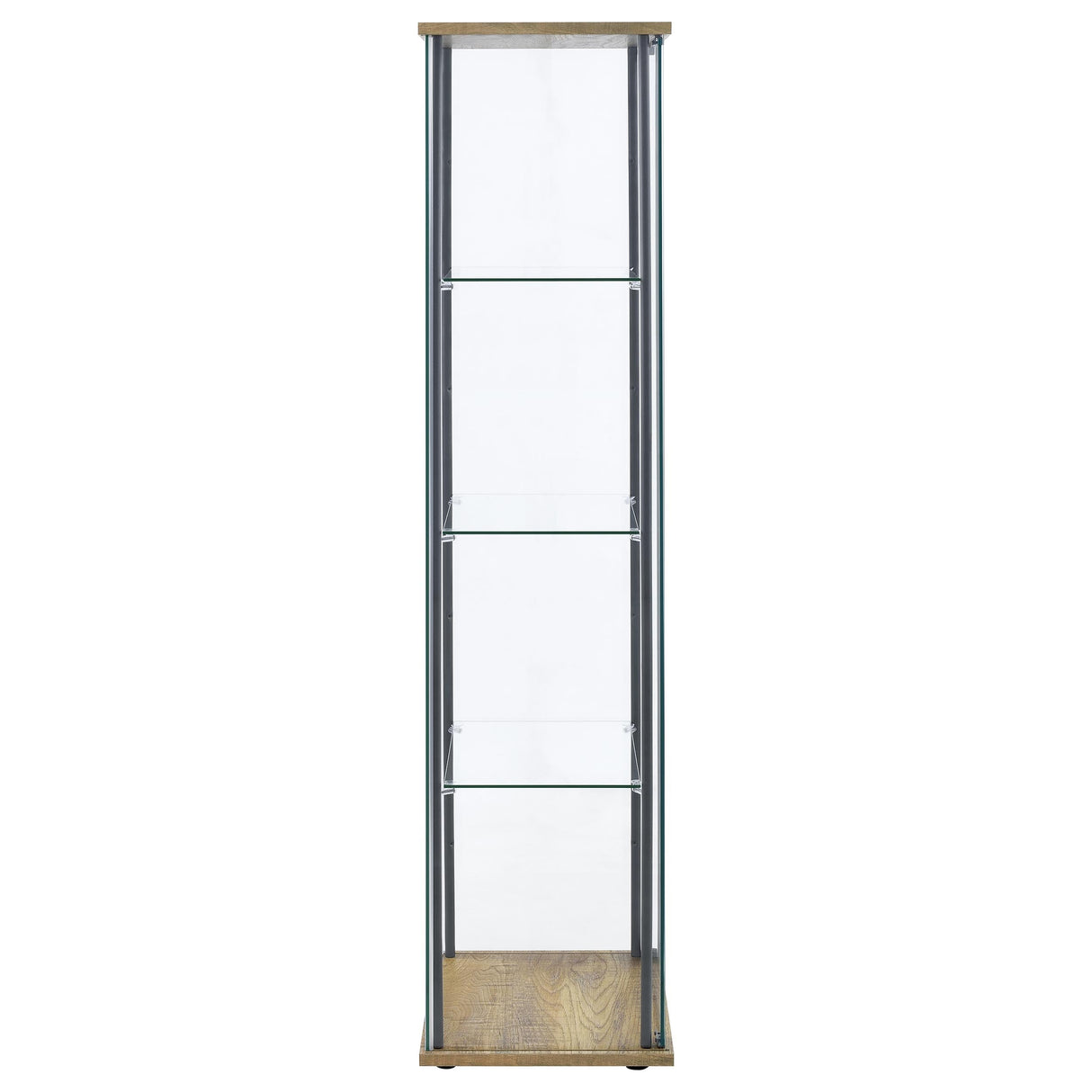 Bellatrix Mango 3-shelf Clear Glass Curio Cabinet by Coaster at Eve Furniture