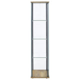 Bellatrix Mango 3-shelf Clear Glass Curio Cabinet by Coaster at Eve Furniture