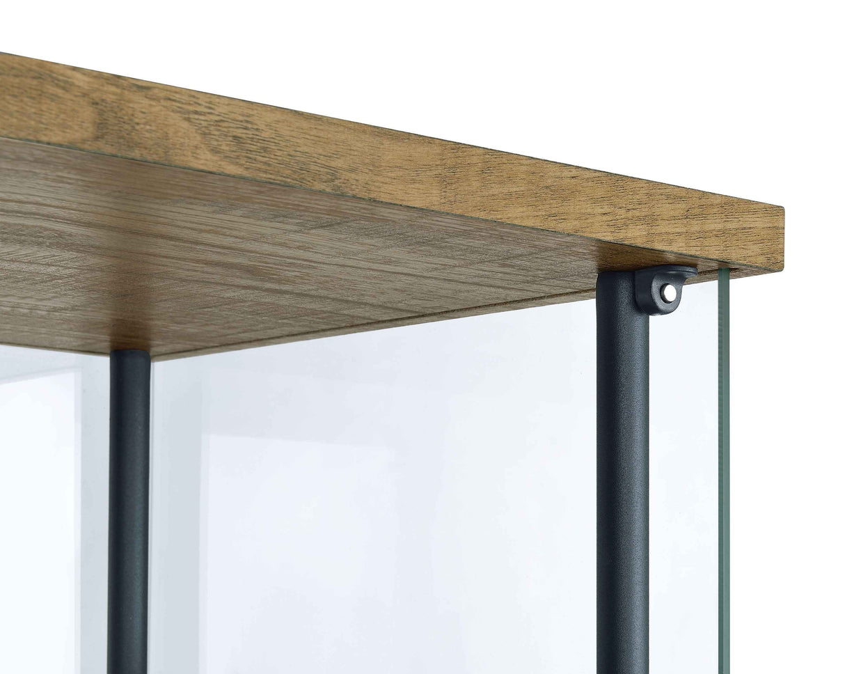 Bellatrix Mango 3-shelf Clear Glass Curio Cabinet by Coaster at Eve Furniture