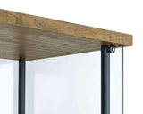 Bellatrix Mango 3-shelf Clear Glass Curio Cabinet by Coaster at Eve Furniture