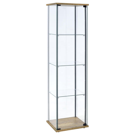 Bellatrix Mango 3-shelf Clear Glass Curio Cabinet by Coaster at Eve Furniture