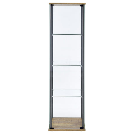 Bellatrix Mango 3-shelf Clear Glass Curio Cabinet by Coaster at Eve Furniture