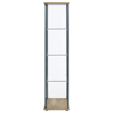 Bellatrix Mango 3-shelf Clear Glass Curio Cabinet by Coaster at Eve Furniture